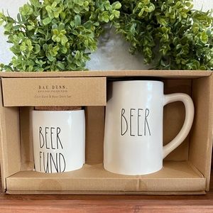 Rae Dunn Beer Fund Stein and Coin Bank Set